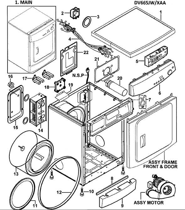 samsung dryer parts diagram