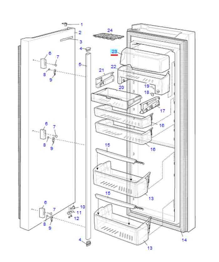 samsung fridge freezer parts diagram