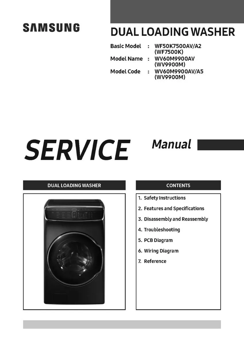 samsung front load washer parts diagram