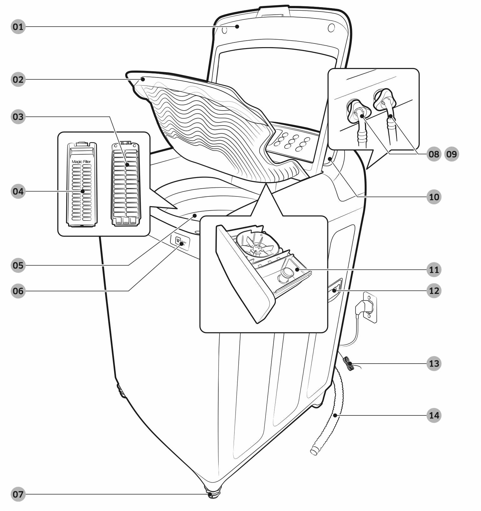 samsung top load washing machine parts diagram