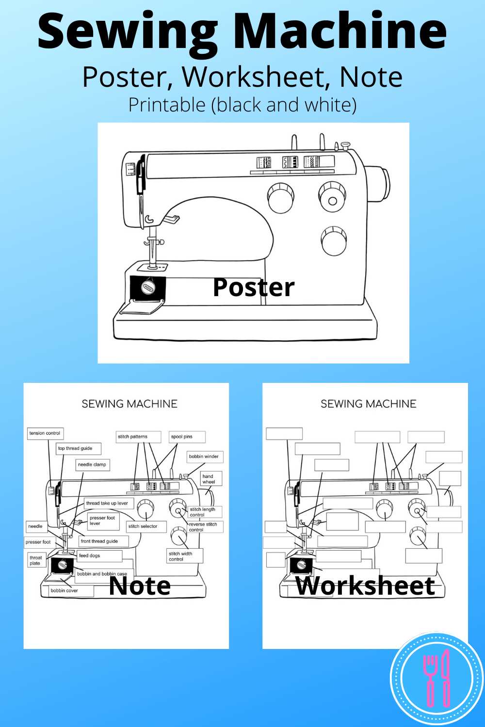 sewing machine parts diagram worksheet