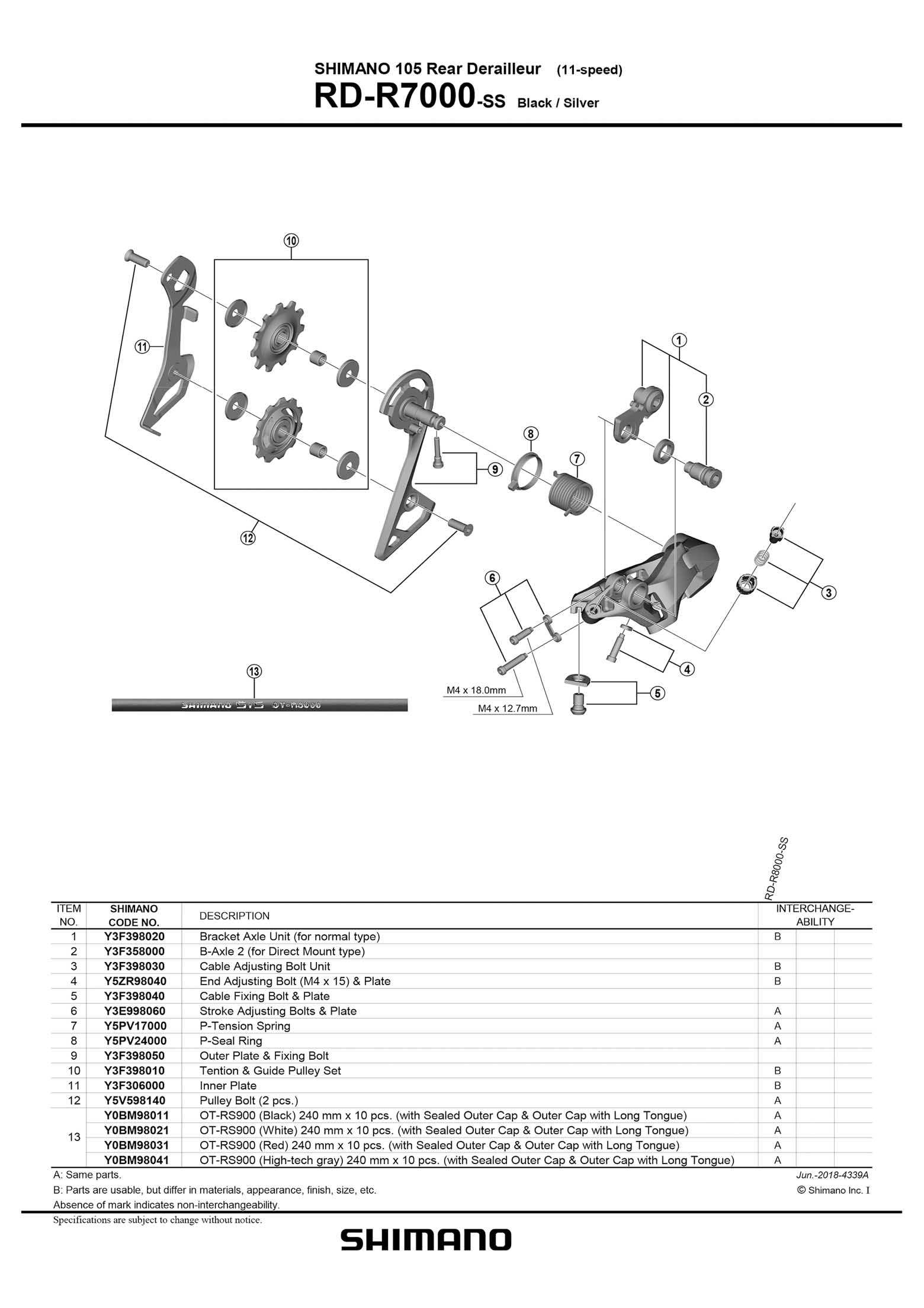 shimano 105 parts diagram