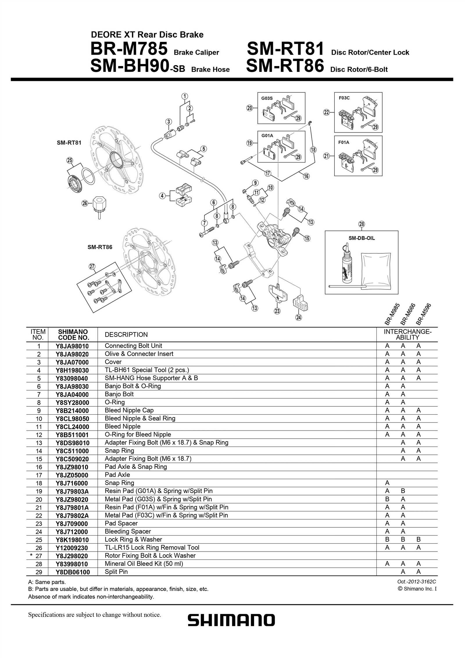 shimano brake parts diagram