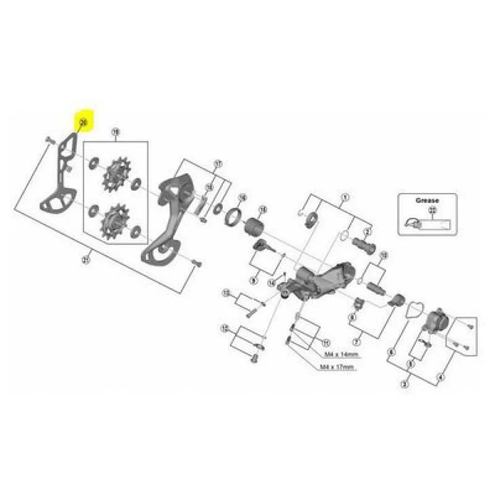 shimano rear derailleur parts diagram