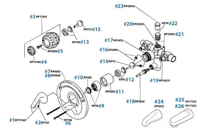 shower valve parts diagram