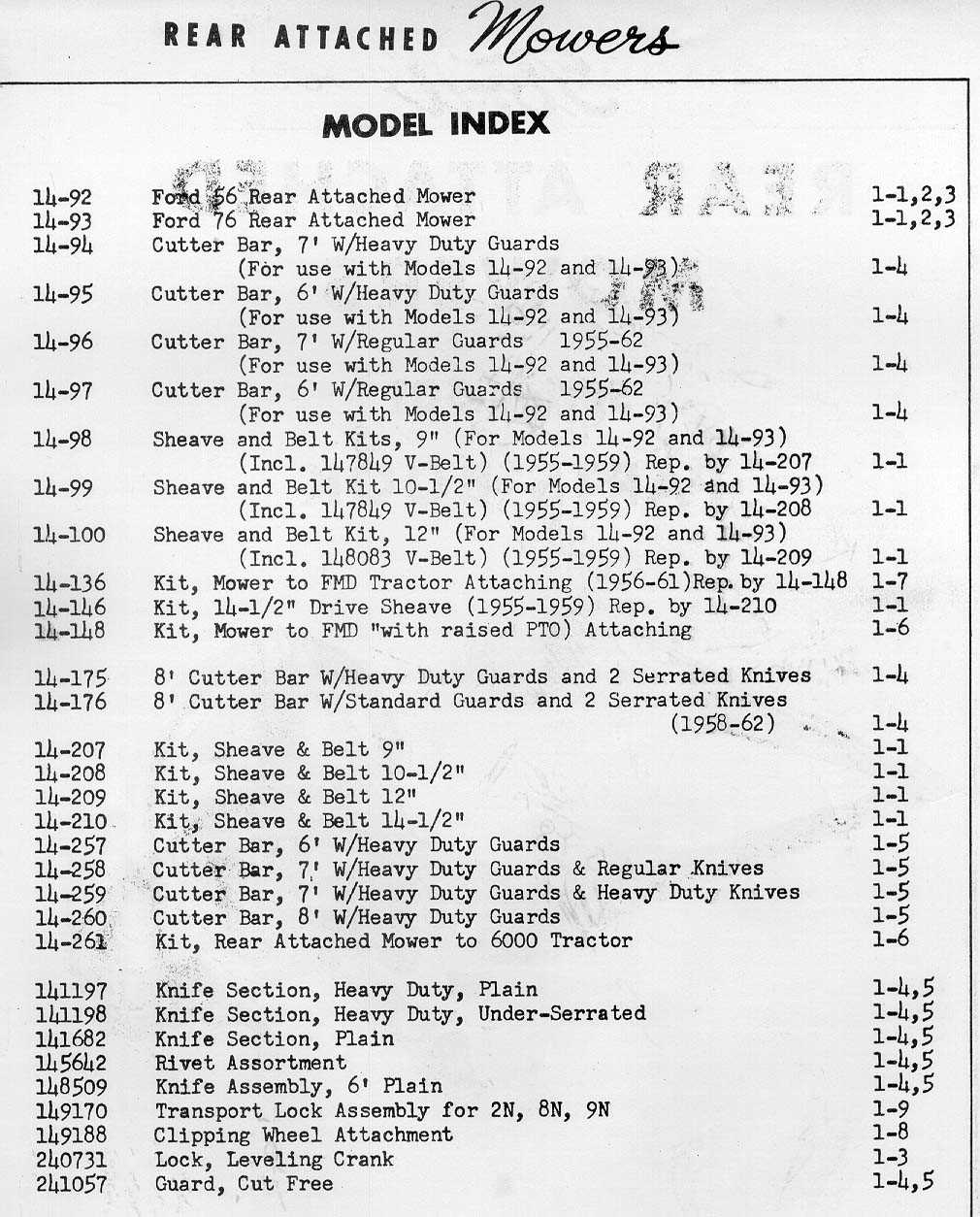 sickle bar mower parts diagram