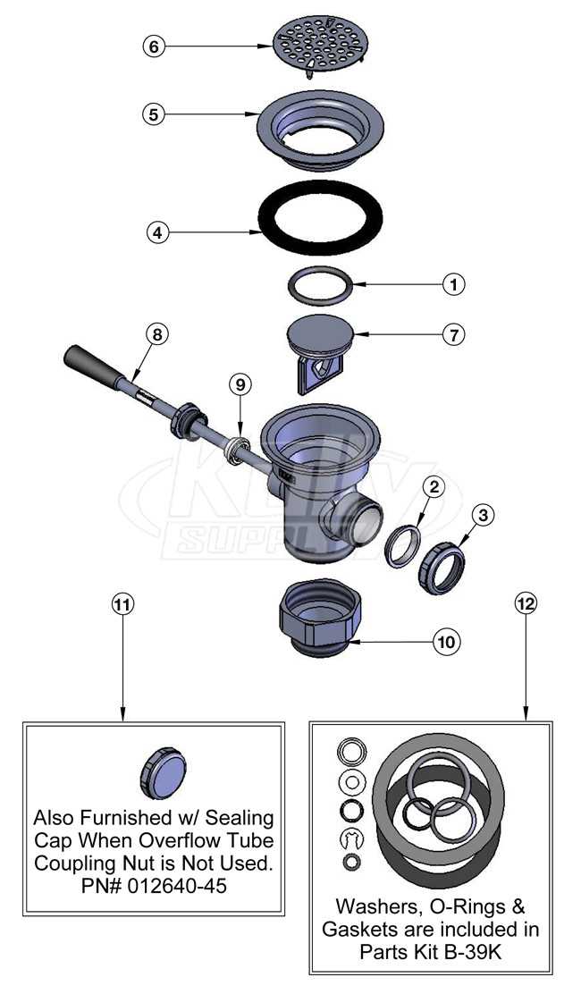 sink stopper parts diagram