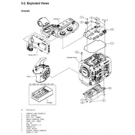 sony camera parts diagram