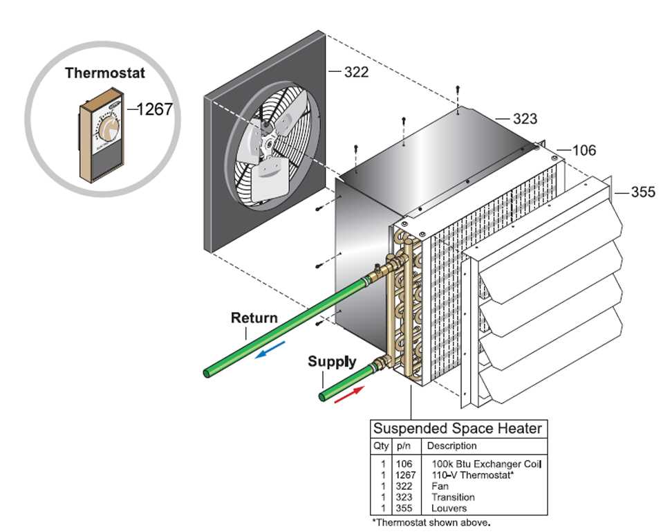 space heater parts diagram