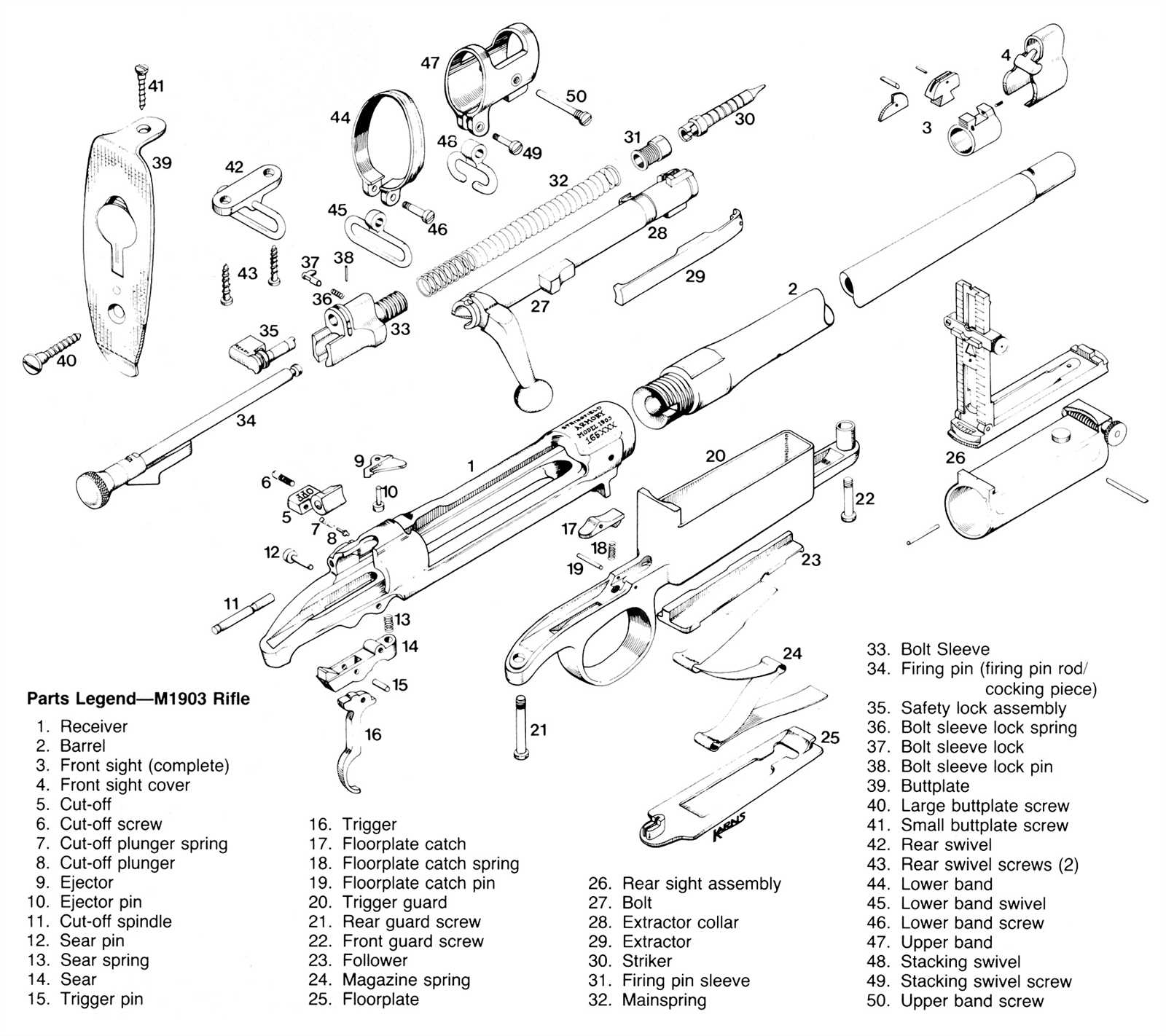 springfield 1903 parts diagram