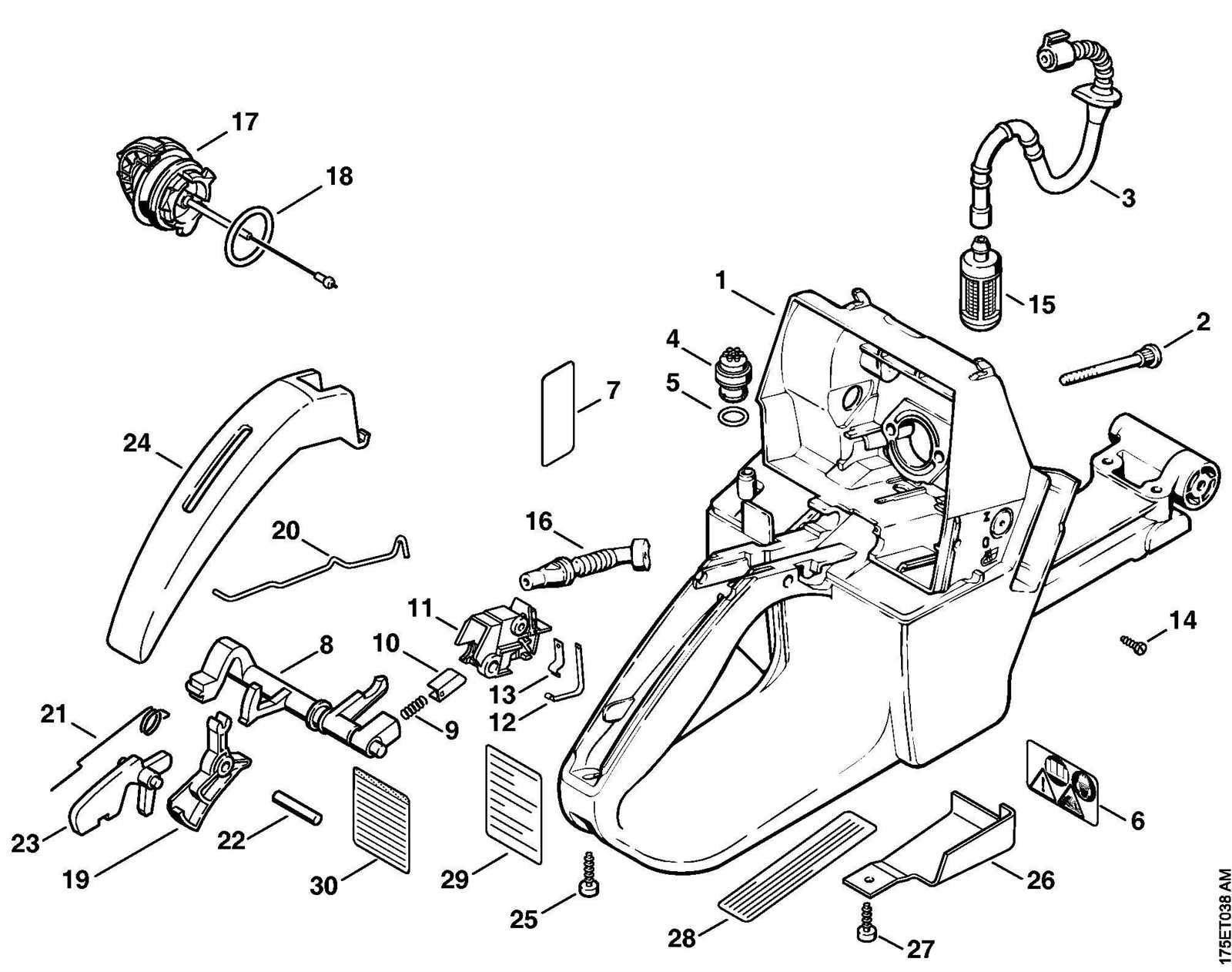 stihl 361 chainsaw parts diagram