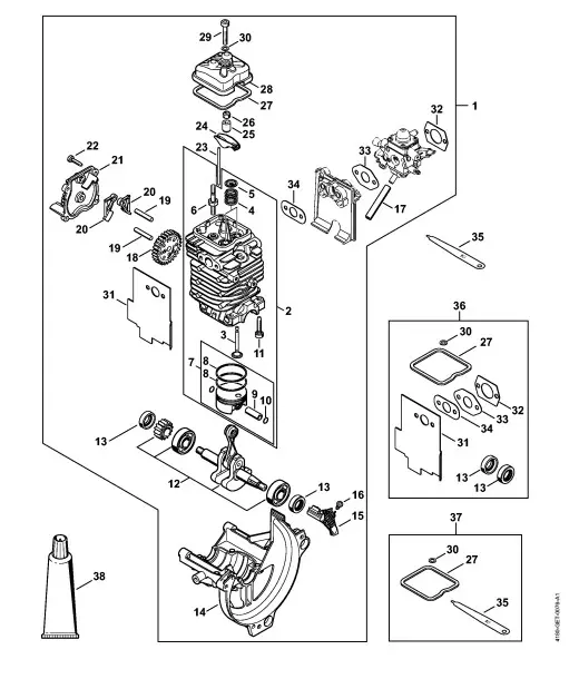 stihl fs 38 trimmer head parts diagram