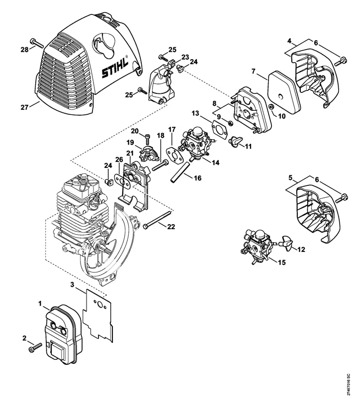 stihl fs 38 trimmer head parts diagram