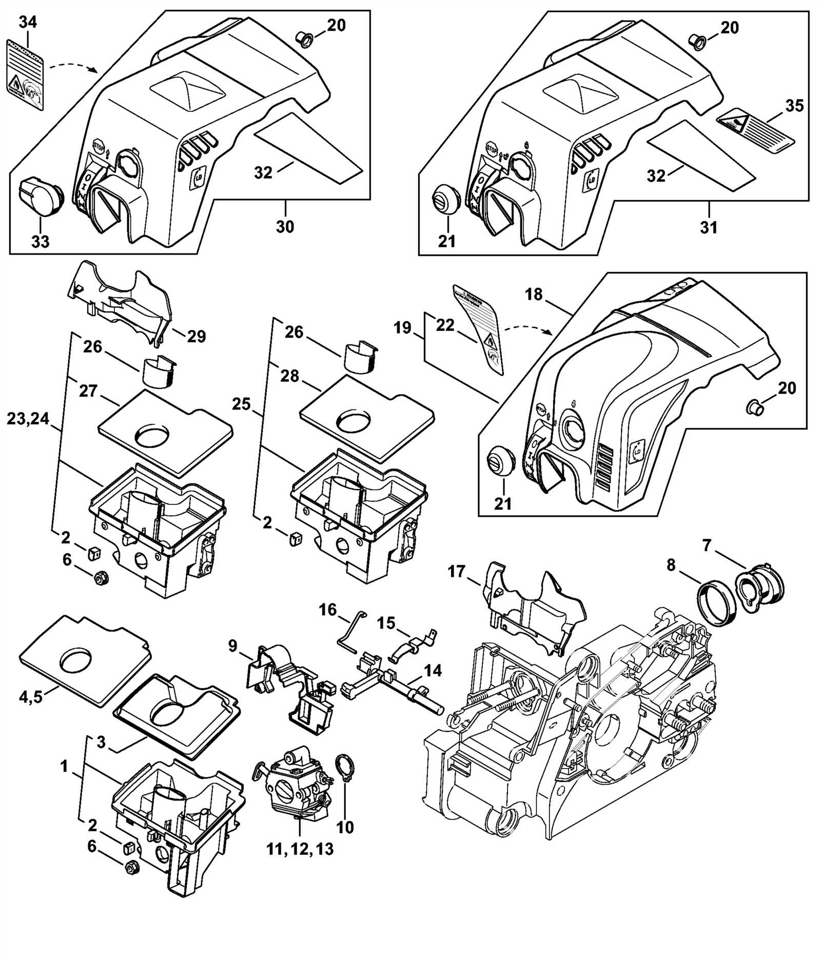 stihl ms180c parts diagram