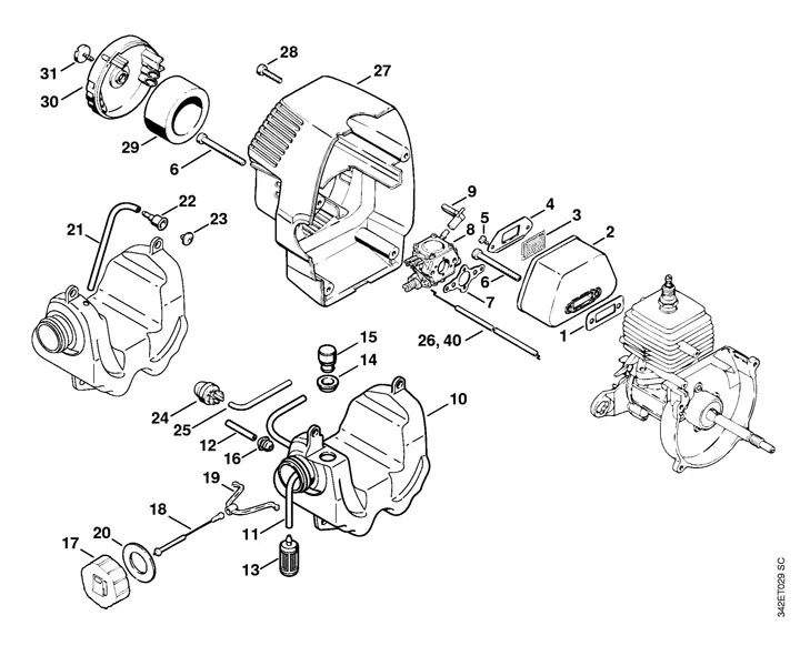 stihl string trimmer parts diagram