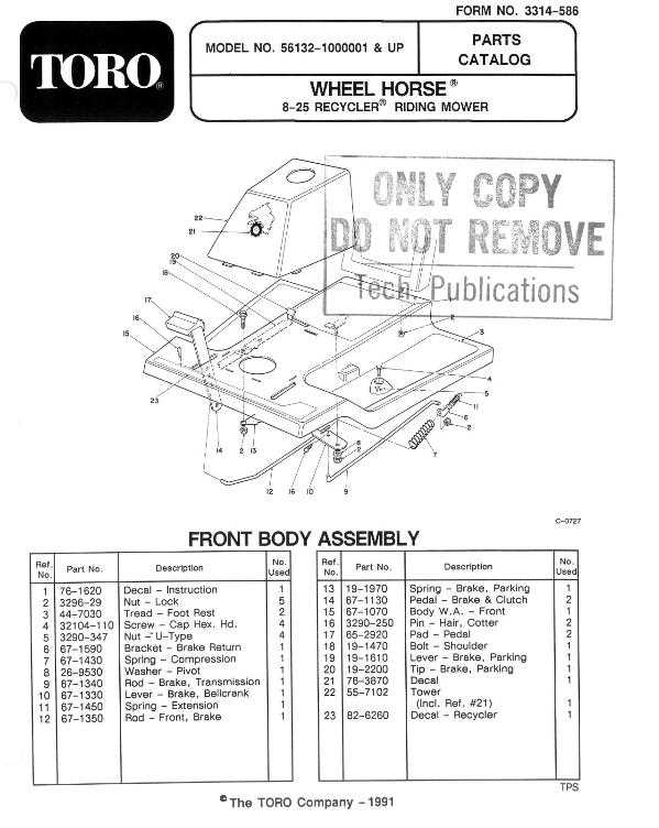 toro wheel horse 8 25 parts diagram