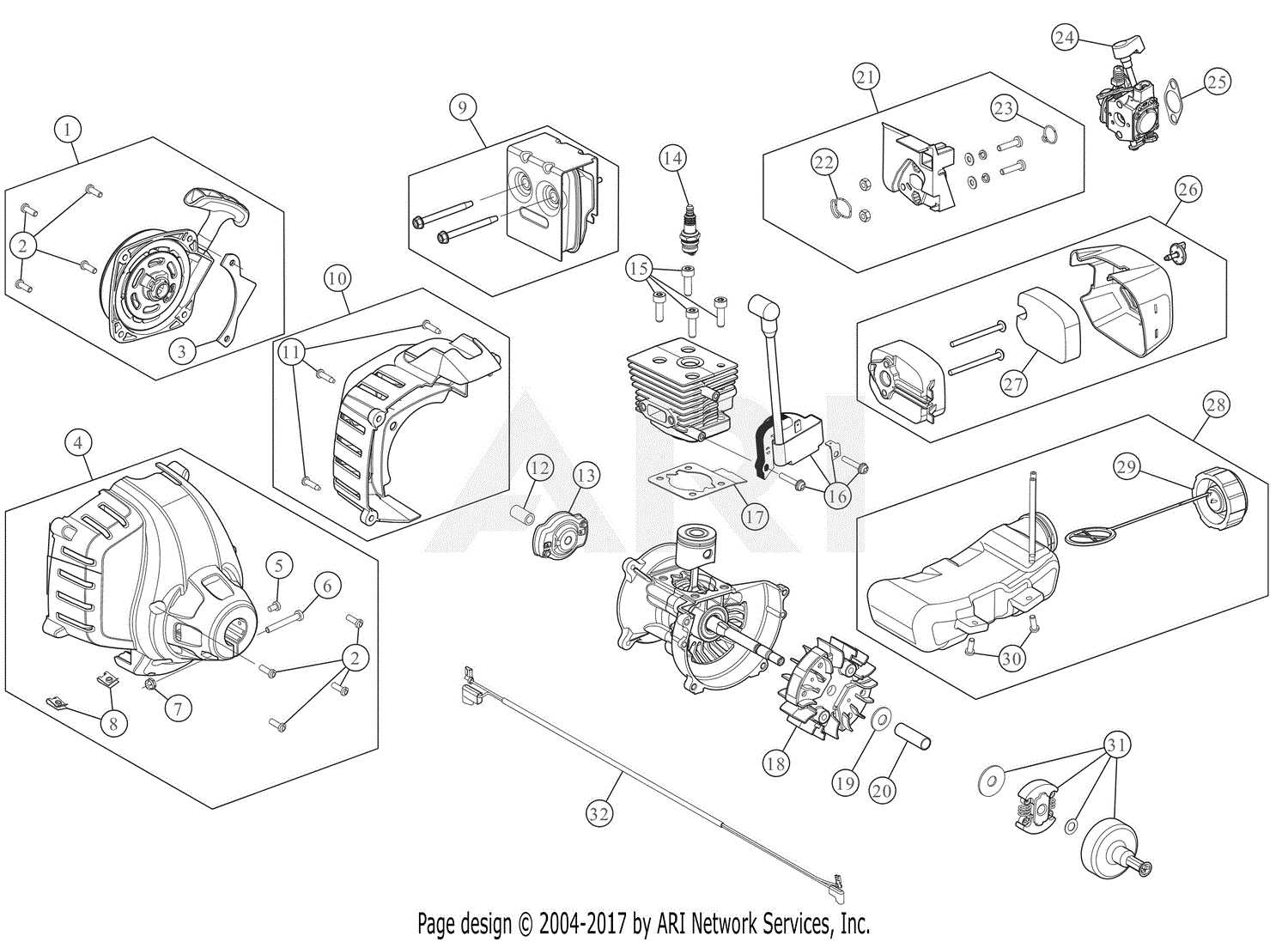 troy bilt 4 cycle trimmer parts diagram