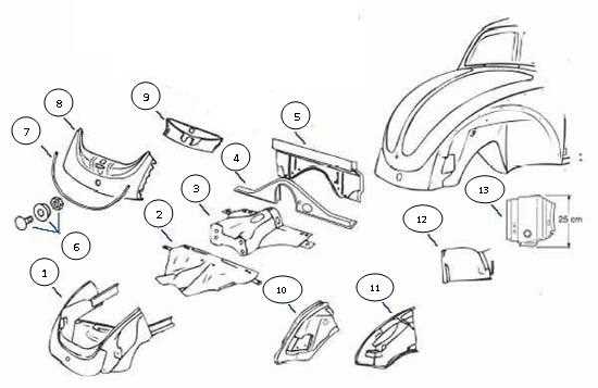 vw beetle body parts diagram