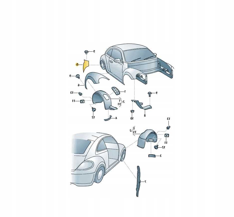 vw beetle body parts diagram