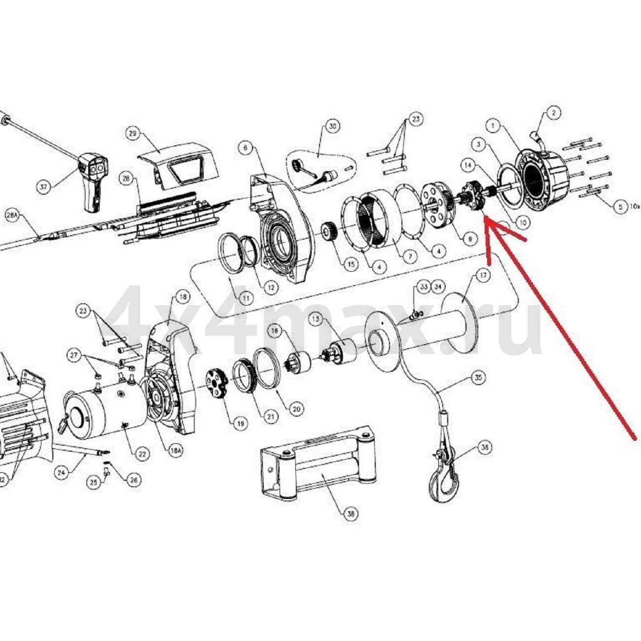 warn winch parts diagram