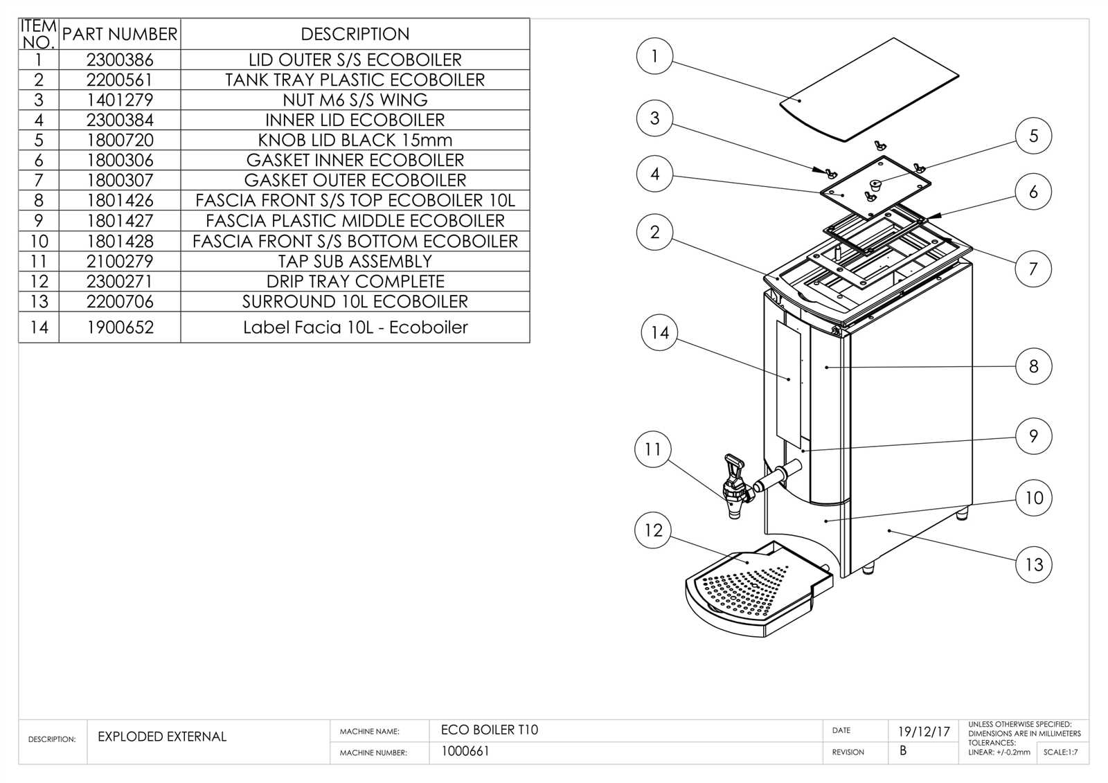 water boiler parts diagram