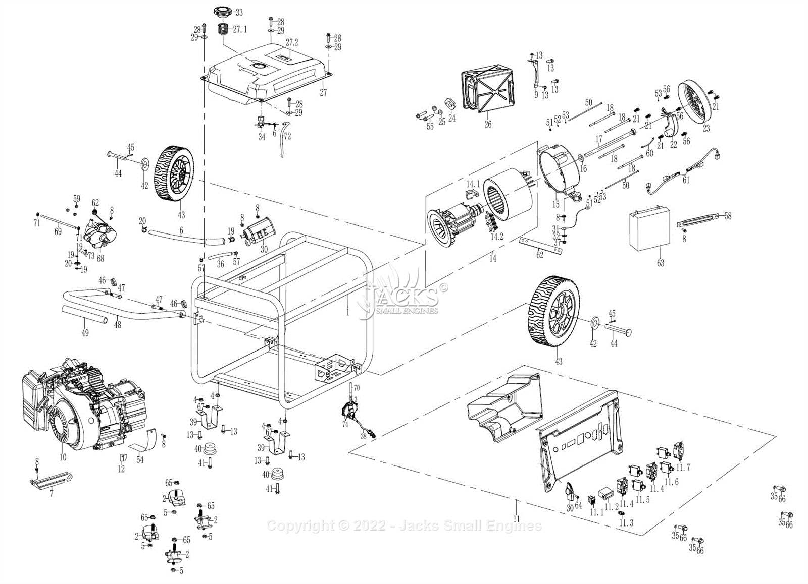 westinghouse generator parts diagram