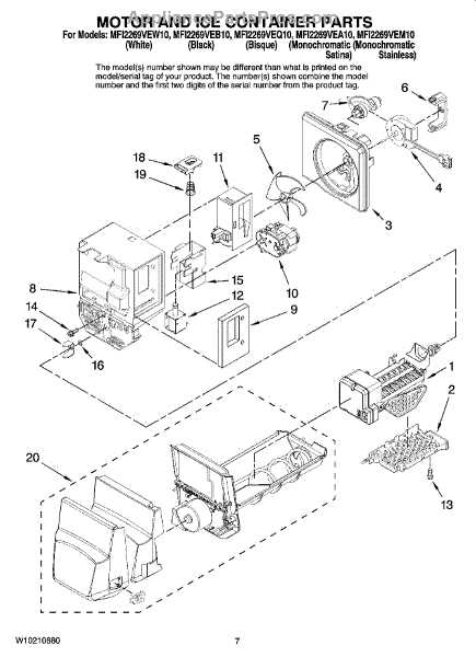 whirlpool ice dispenser parts diagram