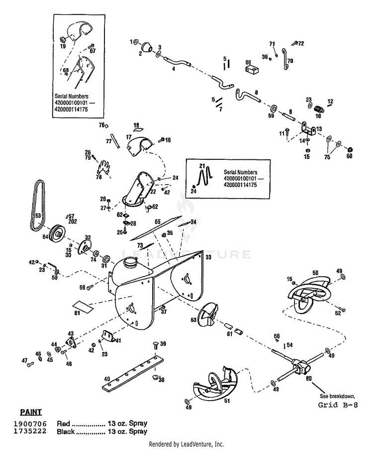 white snow blower parts diagram