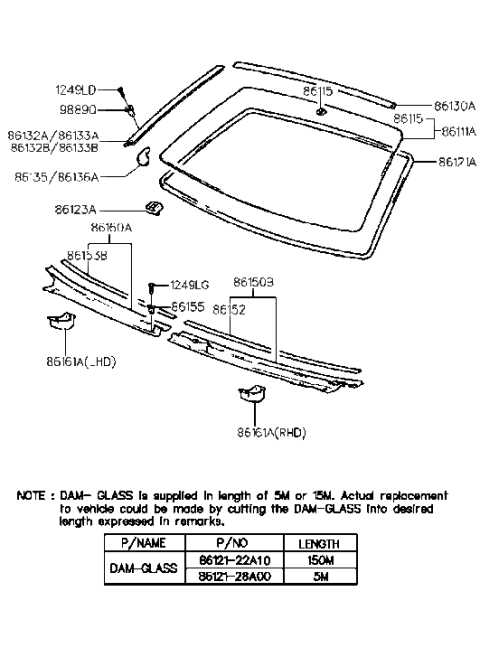 windshield parts diagram