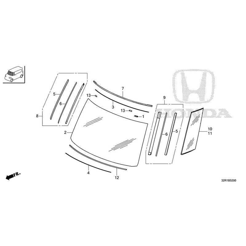 windshield parts diagram