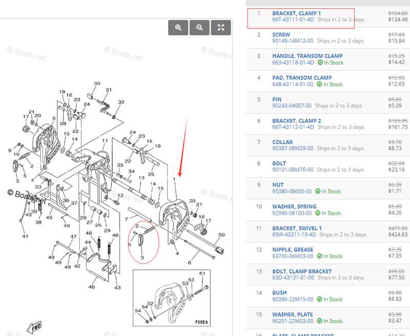 yamaha f25 parts diagram