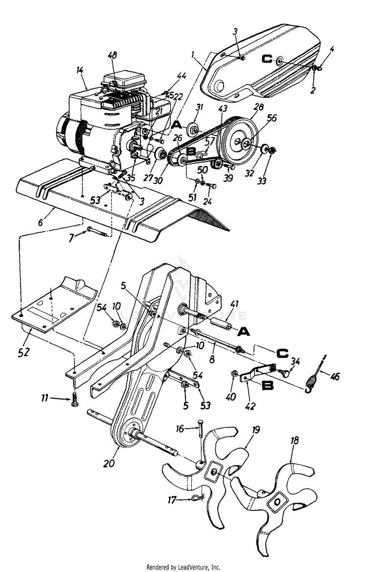 yard machine rear tine tiller parts diagram