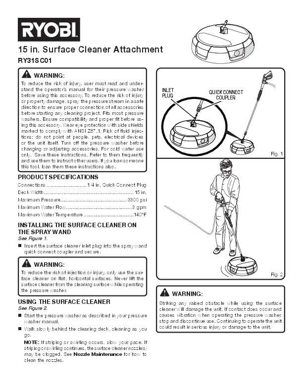 surface cleaner parts diagram