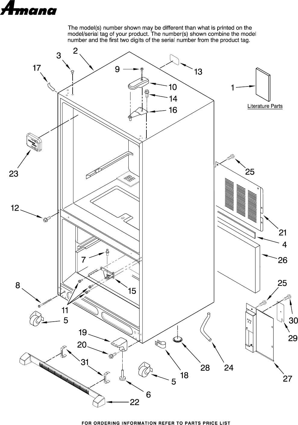 amana refrigerator parts diagram