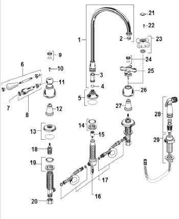 american standard hampton faucet parts diagram