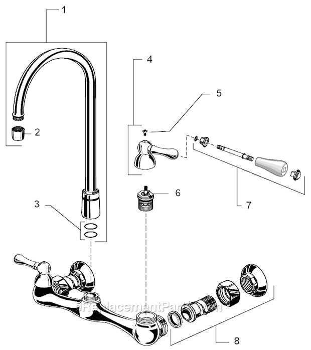 american standard kitchen faucet parts diagram