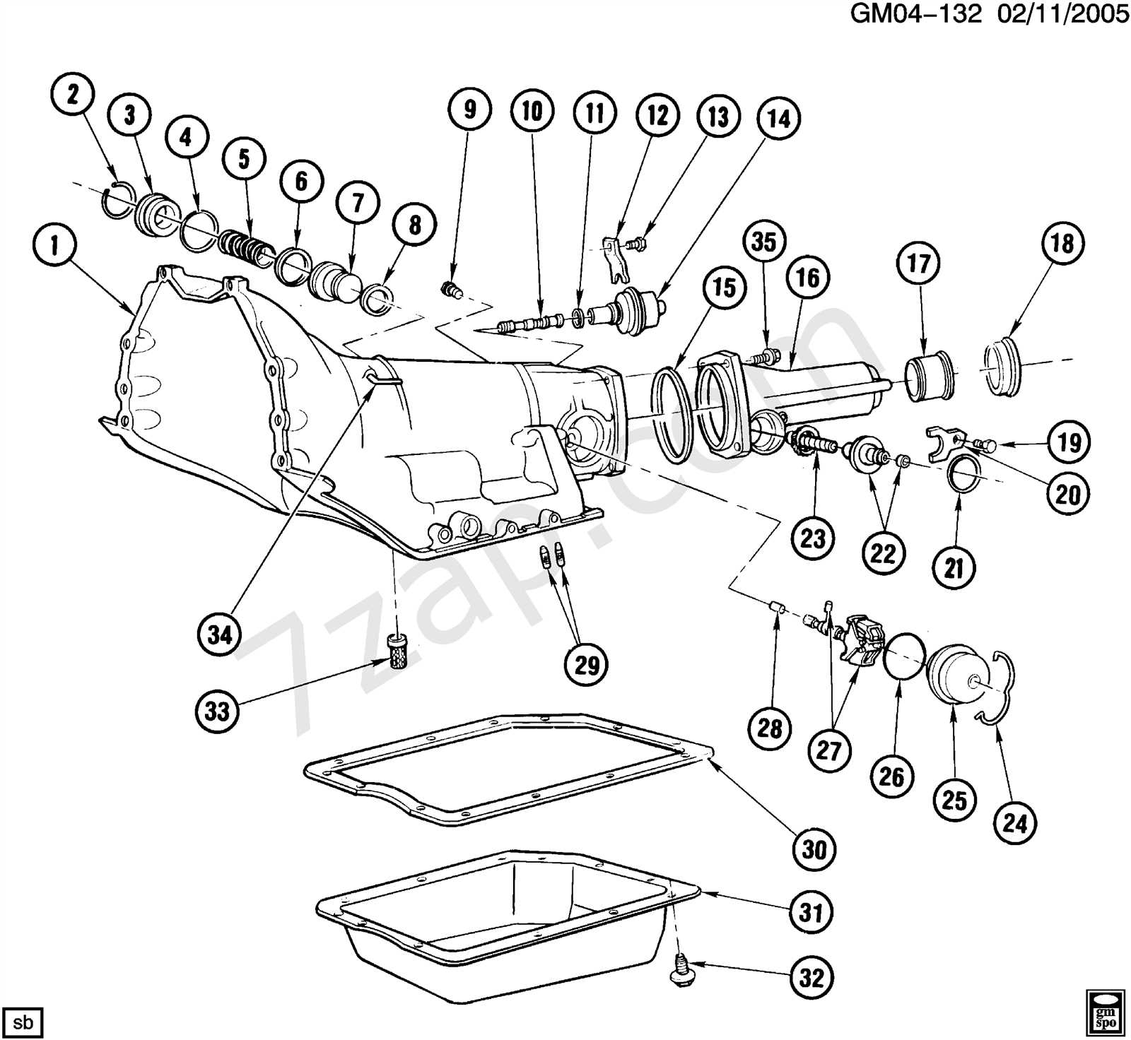 th350 transmission parts diagram