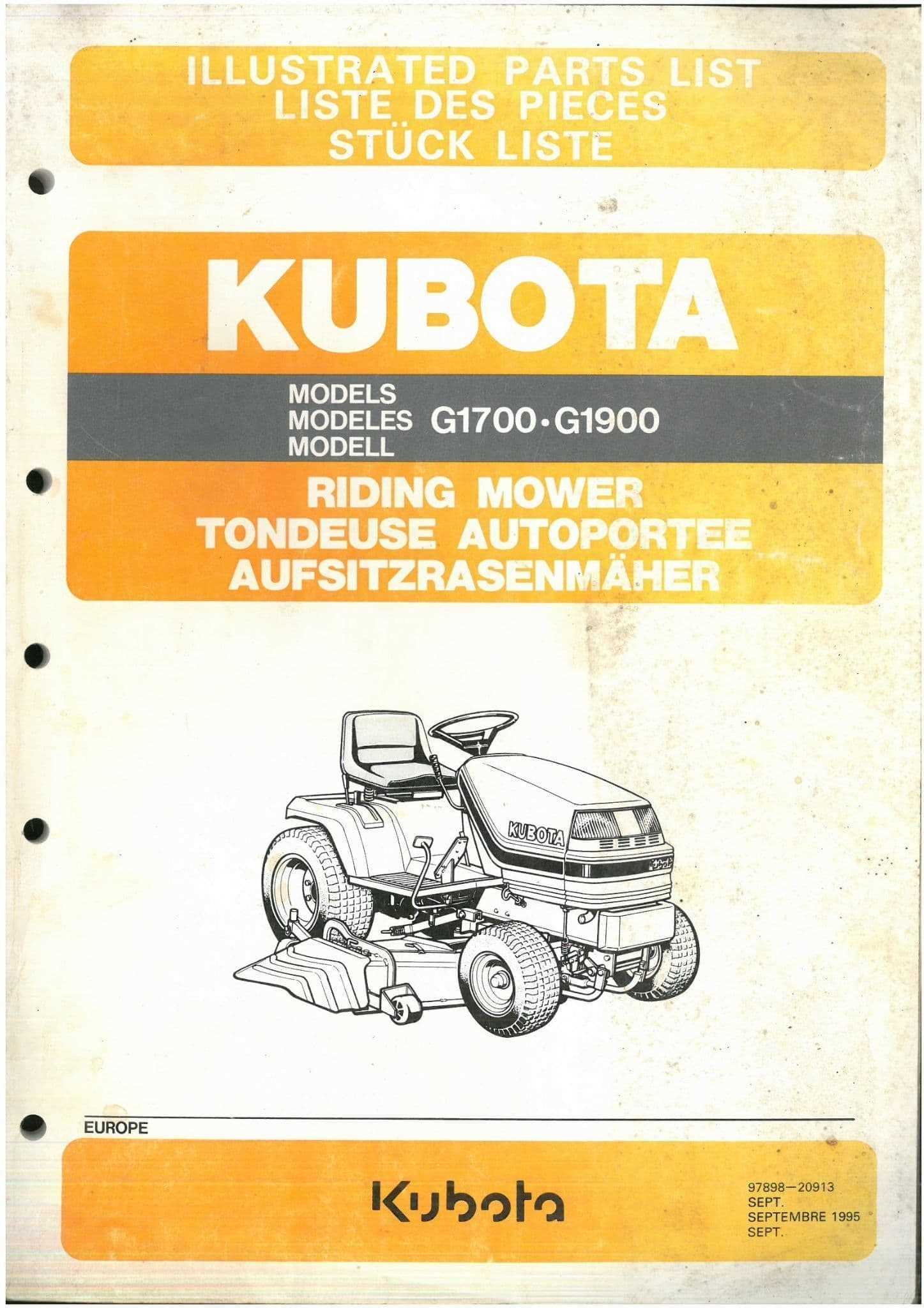 kubota mower parts diagram