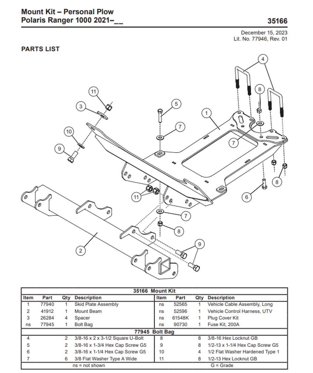 polaris glacier ii plow parts diagram