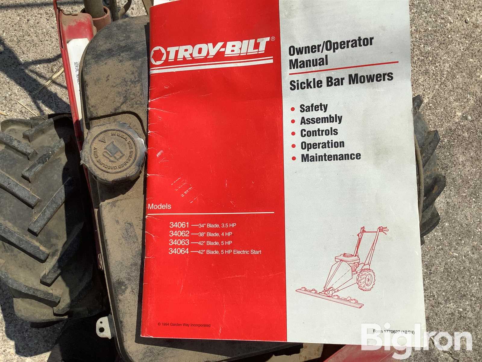 troy bilt sickle bar mower parts diagram