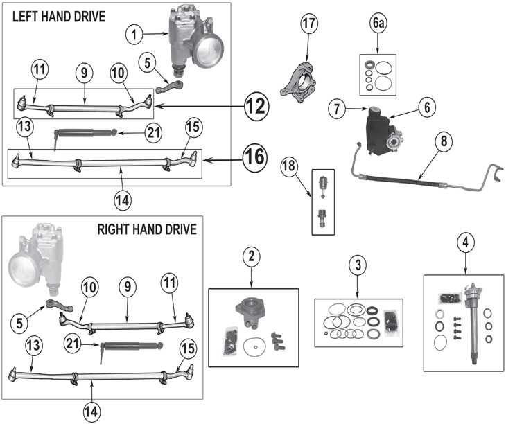 jeep yj steering parts diagram