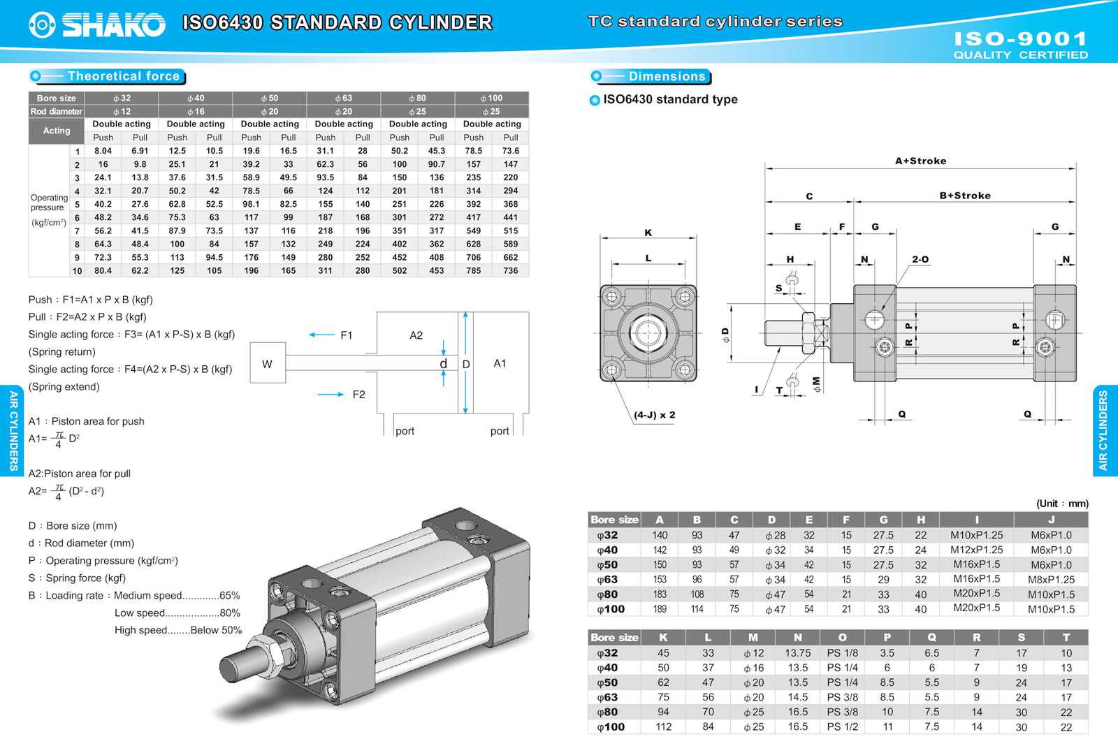 pneumatic cylinder parts diagram