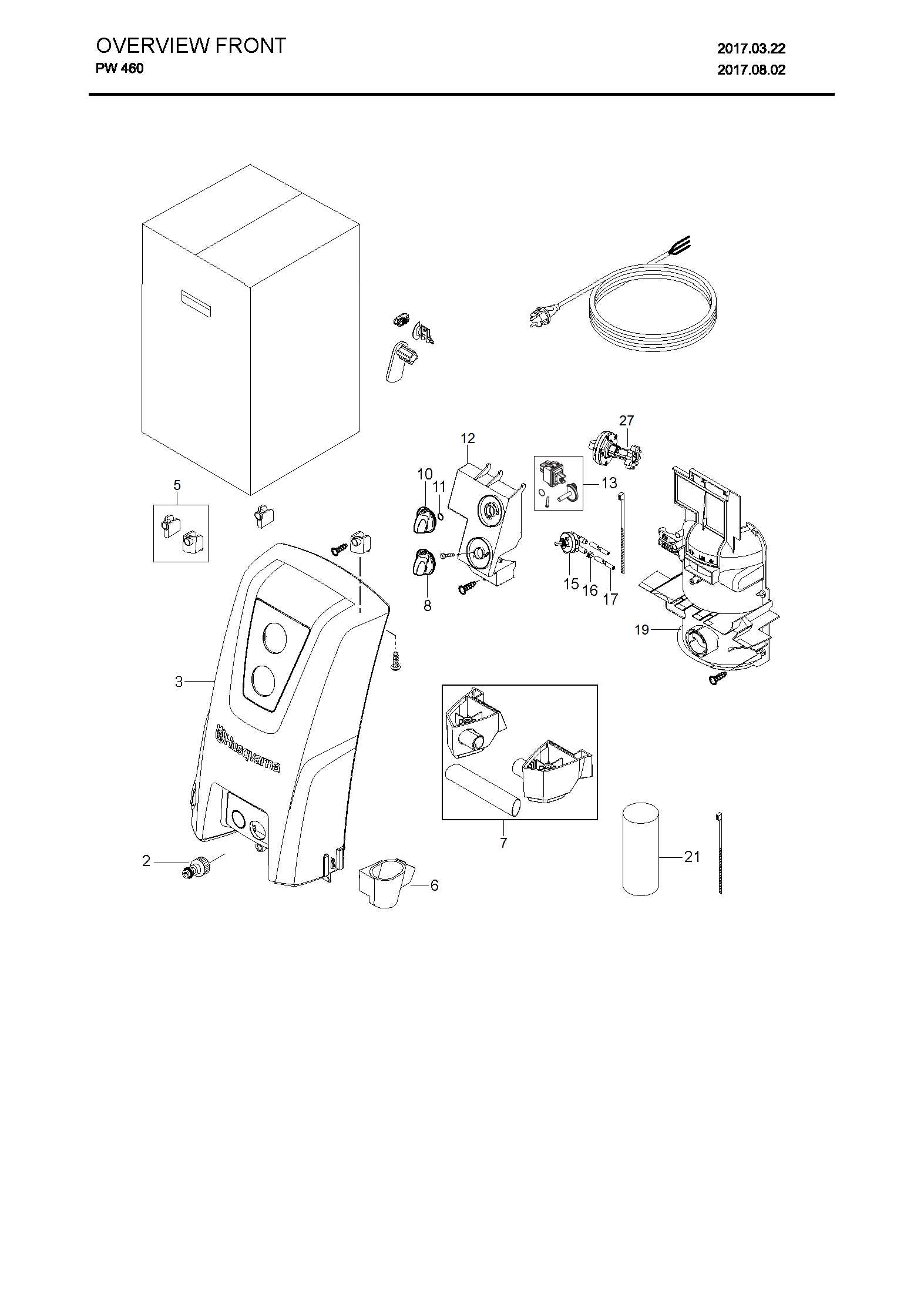 husqvarna 460 parts diagram