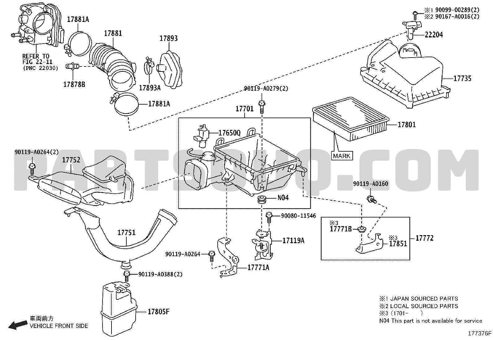 toyota avalon parts diagram