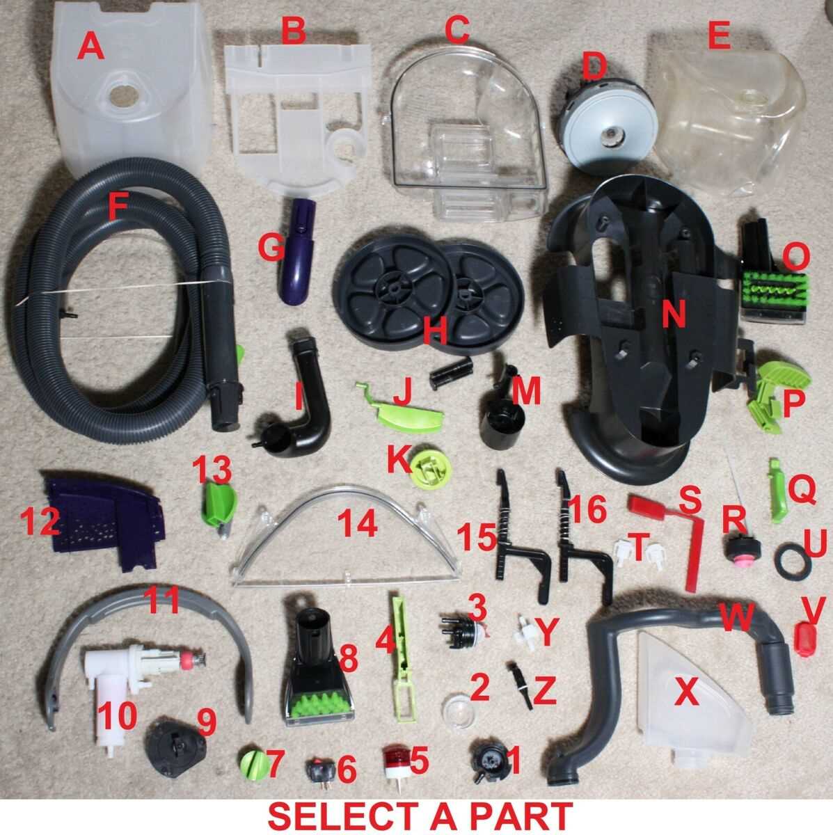 bissell little green proheat parts diagram