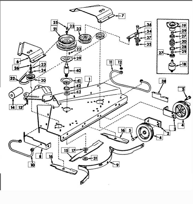 cub cadet mower deck parts diagram