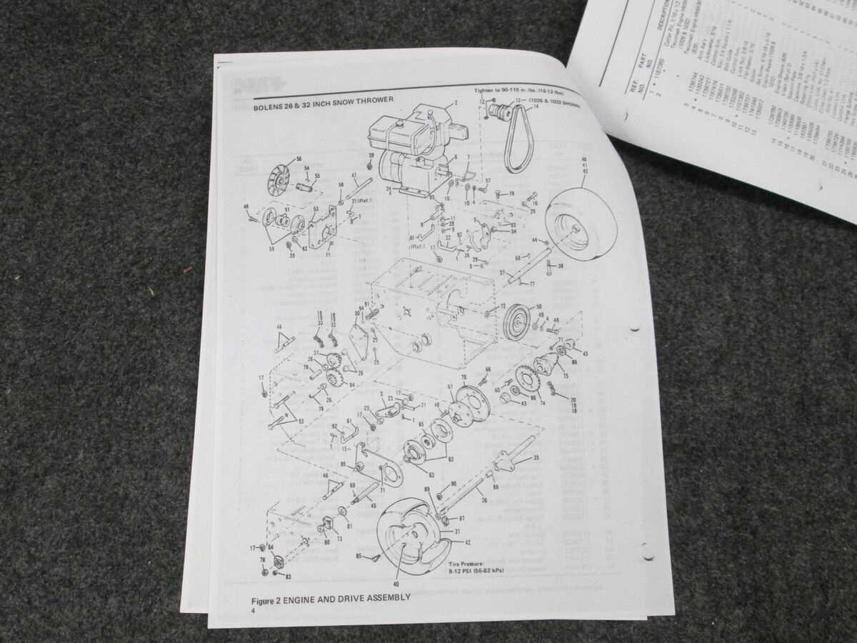 bolens 826 snowblower parts diagram