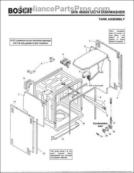 bosch silence plus 44 dba parts diagram