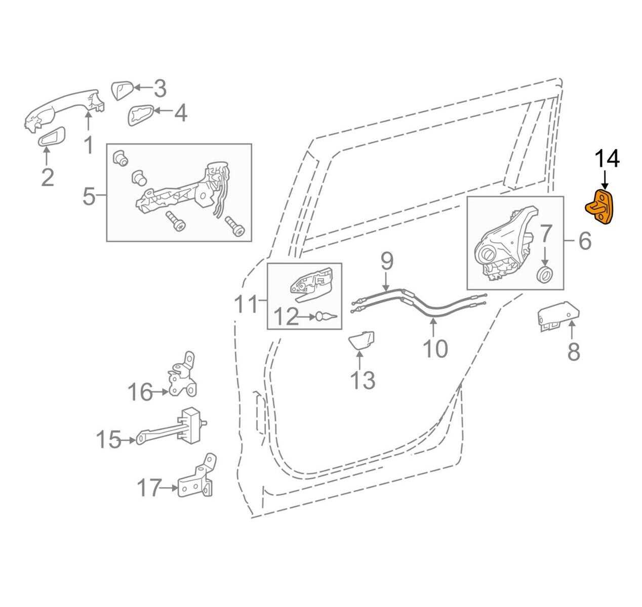 toyota door parts diagram