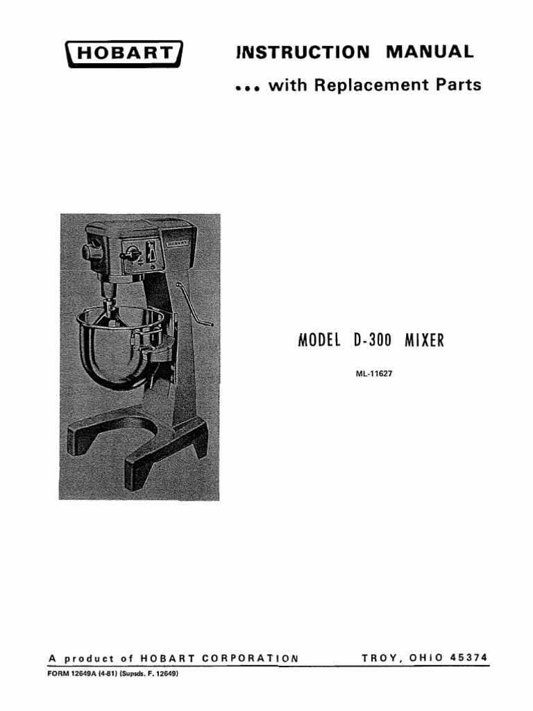 hobart d300 parts diagram